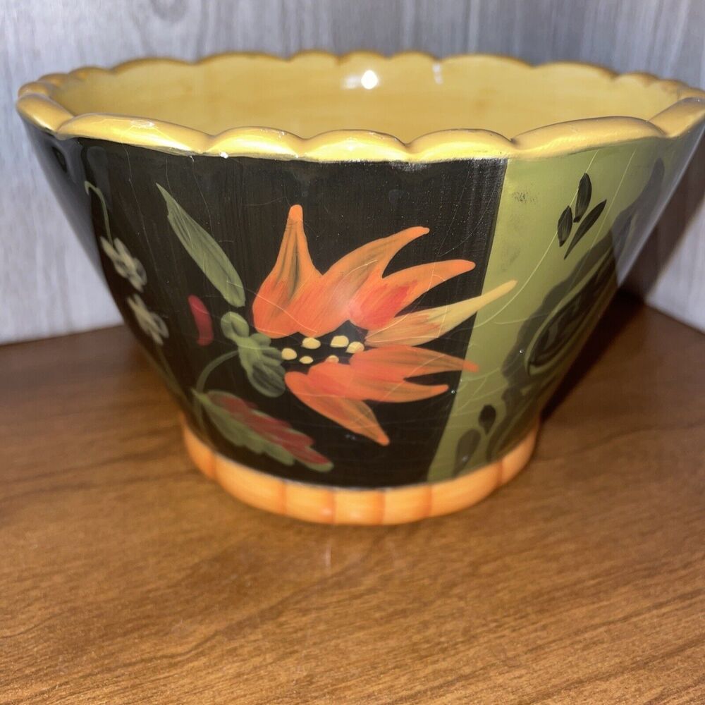 222 Fifth Folkloria Arabian Flower Bowl 3.5 Inches X 6 Inches CHIPPED RIM - Picture 4 of 12